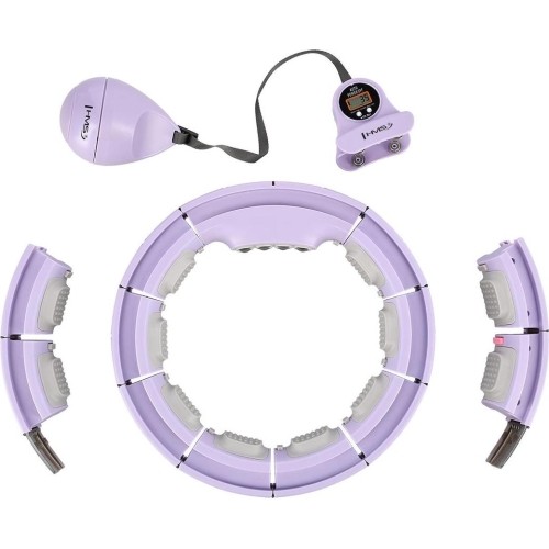HHM13 HULA HOOP FIOLETOWY MAGNETYCZNY Z OBCIĄŻNIKIEM + LICZNIK HMS