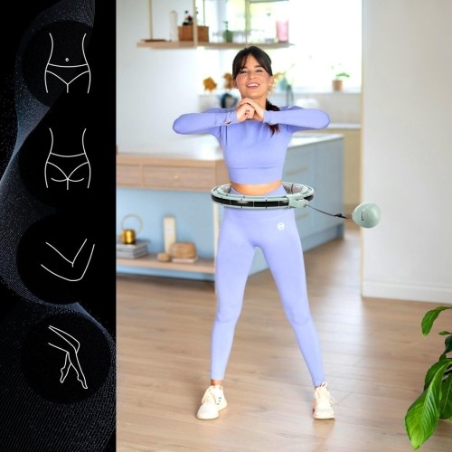 HHM13 HULA HOOP ZIELONY MAGNETYCZNY Z OBCIĄŻNIKIEM + LICZNIK HMS