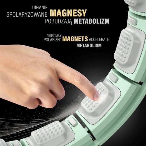 HHM13 HULA HOOP ZIELONY MAGNETYCZNY Z OBCIĄŻNIKIEM + LICZNIK HMS