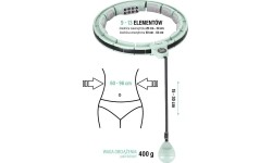 HHM13 HULA HOOP ZIELONY MAGNETYCZNY Z OBCIĄŻNIKIEM + LICZNIK HMS