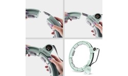 HHM13 HULA HOOP ZIELONY MAGNETYCZNY Z OBCIĄŻNIKIEM + LICZNIK HMS