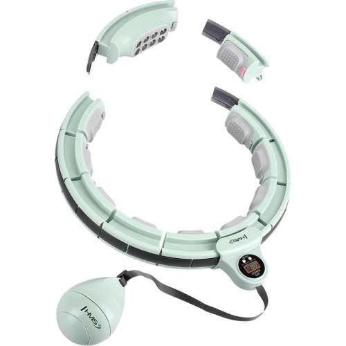 HHM13 HULA HOOP ZIELONY MAGNETYCZNY Z OBCIĄŻNIKIEM + LICZNIK HMS