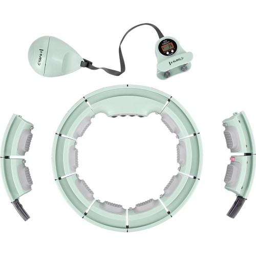 HHM13 HULA HOOP ZIELONY MAGNETYCZNY Z OBCIĄŻNIKIEM + LICZNIK HMS