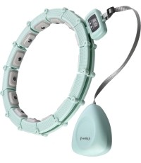 HHM14 HULA HOOP ZIELONY MAGNETYCZNY Z OBCIĄŻNIKIEM + LICZNIK HMS