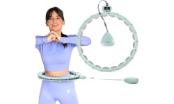 HHM14 HULA HOOP ZIELONY MAGNETYCZNY Z OBCIĄŻNIKIEM + LICZNIK HMS