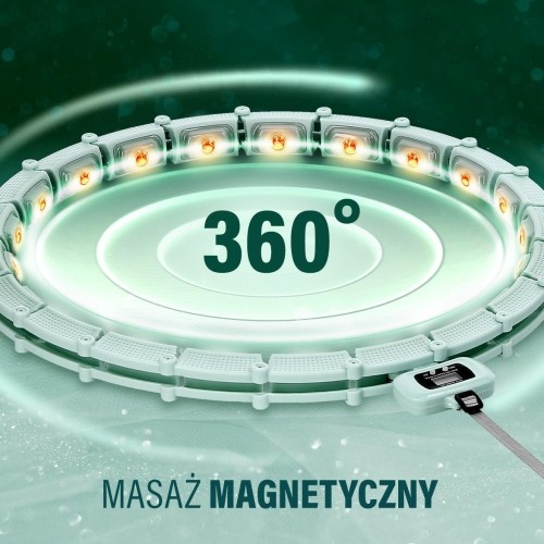 HHM14 HULA HOOP ZIELONY MAGNETYCZNY Z OBCIĄŻNIKIEM + LICZNIK HMS