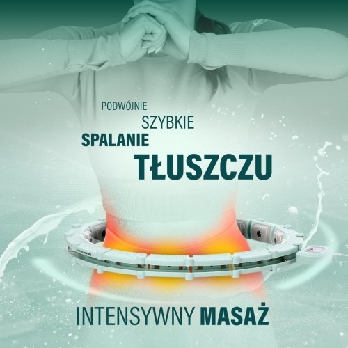 HHM14 HULA HOOP ZIELONY MAGNETYCZNY Z OBCIĄŻNIKIEM + LICZNIK HMS