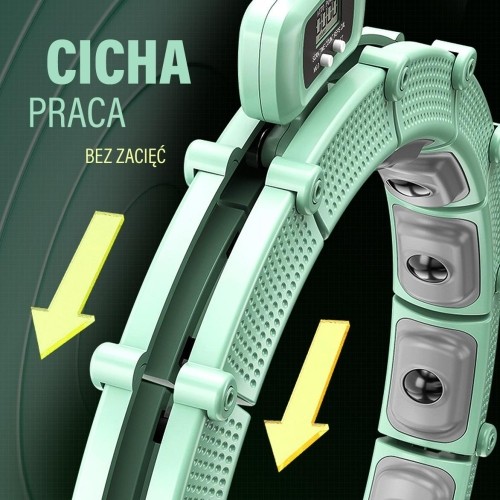 HHM14 HULA HOOP ZIELONY MAGNETYCZNY Z OBCIĄŻNIKIEM + LICZNIK HMS