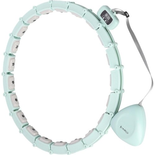 HHM14 HULA HOOP ZIELONY MAGNETYCZNY Z OBCIĄŻNIKIEM + LICZNIK HMS
