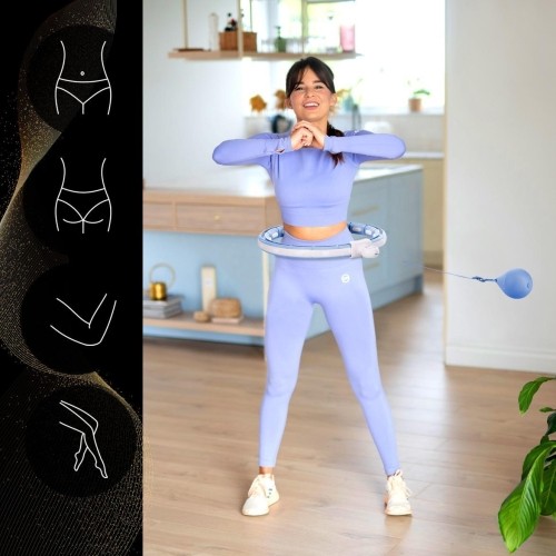 HHM15 HULA HOOP NIEBIESKI MAGNETYCZNY Z OBCIĄŻNIKIEM + LICZNIK HMS