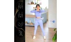 HHM15 HULA HOOP NIEBIESKI MAGNETYCZNY Z OBCIĄŻNIKIEM + LICZNIK HMS