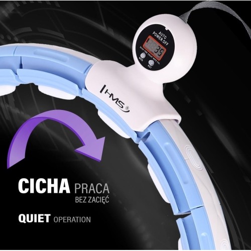 HHM15 HULA HOOP NIEBIESKI MAGNETYCZNY Z OBCIĄŻNIKIEM + LICZNIK HMS