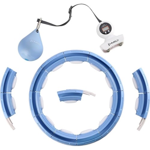 HHM15 HULA HOOP NIEBIESKI MAGNETYCZNY Z OBCIĄŻNIKIEM + LICZNIK HMS