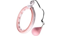 HHM15 HULA HOOP RÓŻOWY MAGNETYCZNY Z OBCIĄŻNIKIEM + LICZNIK HMS