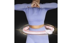 HHM15 HULA HOOP RÓŻOWY MAGNETYCZNY Z OBCIĄŻNIKIEM + LICZNIK HMS