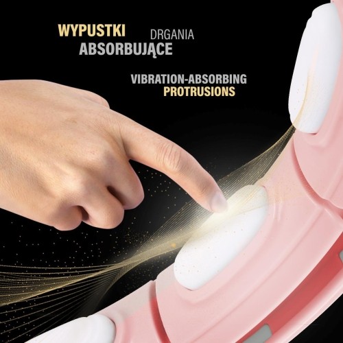 HHM15 HULA HOOP RÓŻOWY MAGNETYCZNY Z OBCIĄŻNIKIEM + LICZNIK HMS