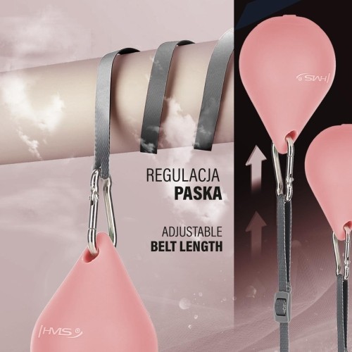 HHM15 HULA HOOP RÓŻOWY MAGNETYCZNY Z OBCIĄŻNIKIEM + LICZNIK HMS