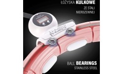 HHM15 HULA HOOP RÓŻOWY MAGNETYCZNY Z OBCIĄŻNIKIEM + LICZNIK HMS