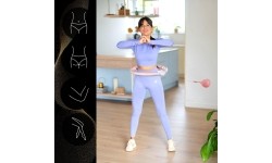 HHM15 HULA HOOP RÓŻOWY MAGNETYCZNY Z OBCIĄŻNIKIEM + LICZNIK HMS