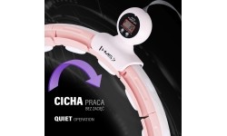 HHM15 HULA HOOP RÓŻOWY MAGNETYCZNY Z OBCIĄŻNIKIEM + LICZNIK HMS