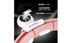 HHM15 HULA HOOP RÓŻOWY MAGNETYCZNY Z OBCIĄŻNIKIEM + LICZNIK HMS
