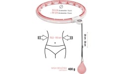 HHM15 HULA HOOP RÓŻOWY MAGNETYCZNY Z OBCIĄŻNIKIEM + LICZNIK HMS