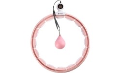 HHM15 HULA HOOP RÓŻOWY MAGNETYCZNY Z OBCIĄŻNIKIEM + LICZNIK HMS