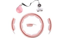 HHM15 HULA HOOP RÓŻOWY MAGNETYCZNY Z OBCIĄŻNIKIEM + LICZNIK HMS
