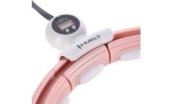 HHM15 HULA HOOP RÓŻOWY MAGNETYCZNY Z OBCIĄŻNIKIEM + LICZNIK HMS