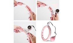 HHM15 HULA HOOP RÓŻOWY MAGNETYCZNY Z OBCIĄŻNIKIEM + LICZNIK HMS