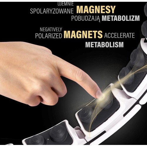 Białe magnetyczne hula hop HHM16 z obciążnikiem i licznikiem HMS