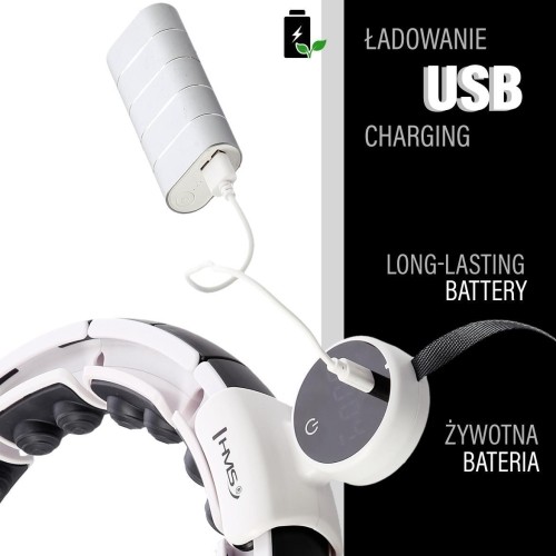 HHM16 HULA HOOP BIAŁY MAGNETYCZNY Z OBCIĄŻNIKIEM + LICZNIK HMS