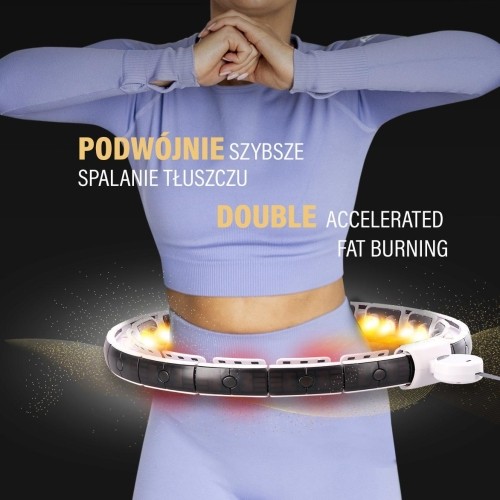 HHM16 HULA HOOP BIAŁY MAGNETYCZNY Z OBCIĄŻNIKIEM + LICZNIK HMS