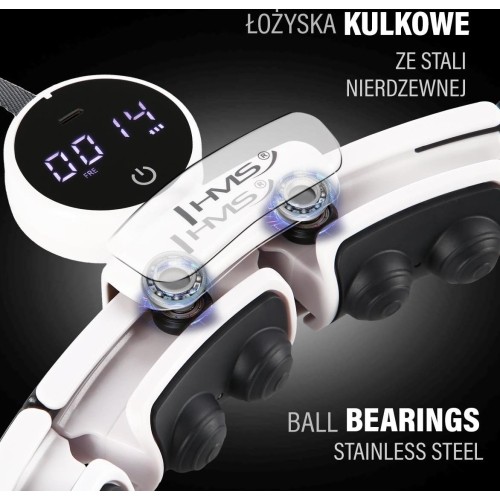 Białe magnetyczne hula hop HHM16 z obciążnikiem i licznikiem HMS