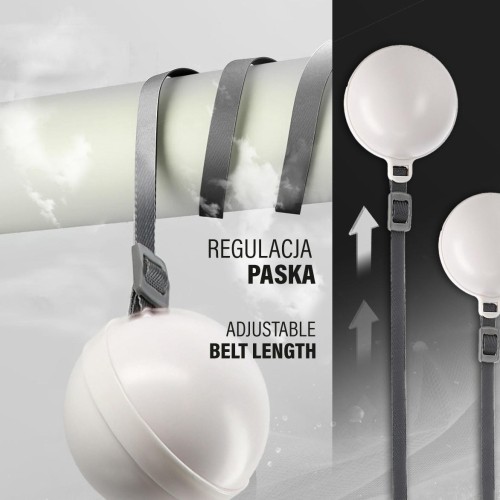 HHM16 HULA HOOP BIAŁY MAGNETYCZNY Z OBCIĄŻNIKIEM + LICZNIK HMS