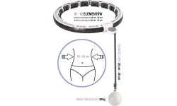 HHM16 HULA HOOP BIAŁY MAGNETYCZNY Z OBCIĄŻNIKIEM + LICZNIK HMS