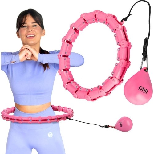 OHA02 HULA HOP RÓŻOWY Z OBCIĄŻENIEM ONE FITNESS
