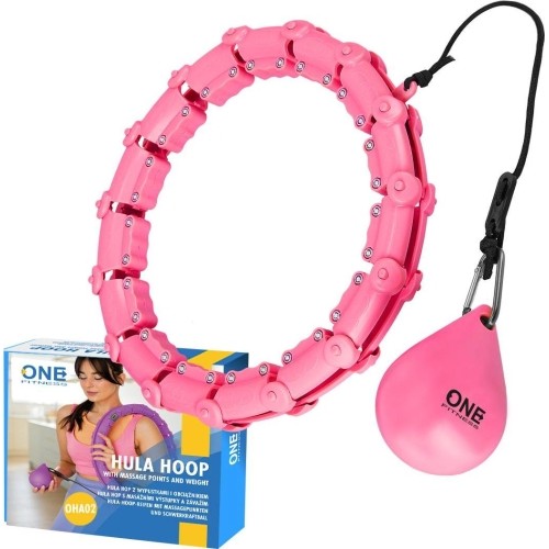 OHA02 HULA HOP RÓŻOWY Z OBCIĄŻENIEM ONE FITNESS