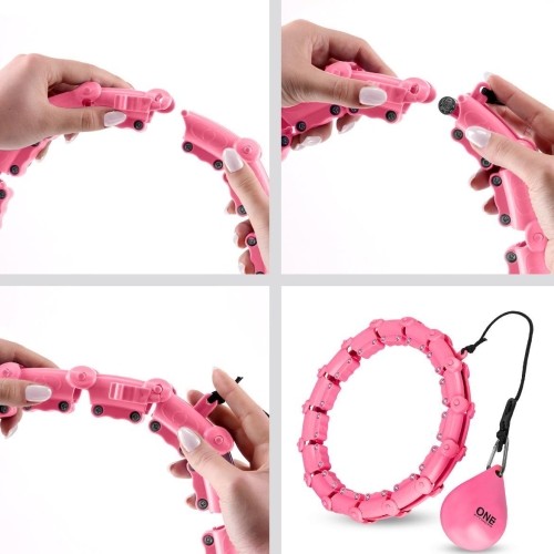 OHA02 HULA HOP RÓŻOWY Z OBCIĄŻENIEM ONE FITNESS