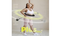 ZESTAW HULA HOOP HHW11 CZARNY Z OBCIĄŻNIKIEM + WSPARCIE TALII BR163 CZARNY PLUS SIZE HMS