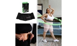 ZESTAW HULA HOOP HHW11 CZARNY Z OBCIĄŻNIKIEM + WSPARCIE TALII BR163 CZARNY PLUS SIZE HMS