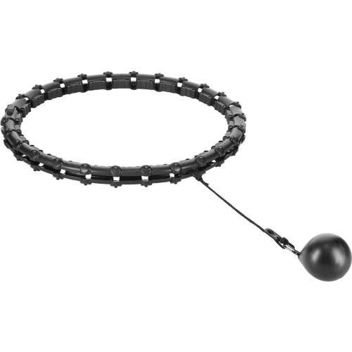 ZESTAW HULA HOOP HHW11 CZARNY Z OBCIĄŻNIKIEM + WSPARCIE TALII BR163 CZARNY PLUS SIZE HMS