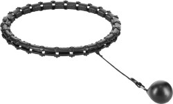 ZESTAW HULA HOOP HHW11 CZARNY Z OBCIĄŻNIKIEM + WSPARCIE TALII BR163 CZARNY PLUS SIZE HMS