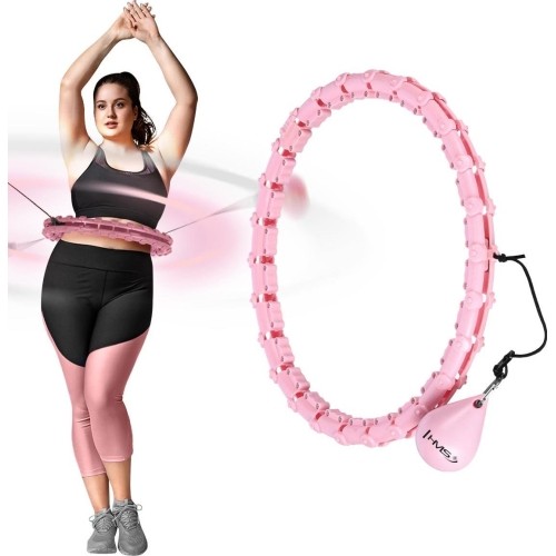 HHW11 PLUS SIZE HULA HOOP LIGHT PINK WITH WEIGHT HMS