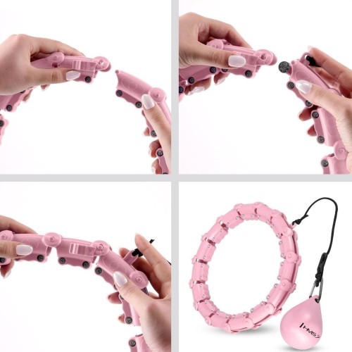 HHW11 PLUS SIZE HULA HOOP LIGHT PINK WITH WEIGHT HMS