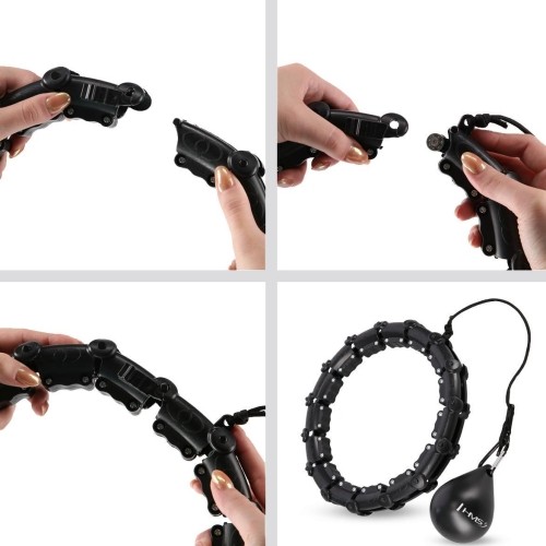 HHW11 PLUS SIZE HULA HOOP CZARNY Z OBCIĄŻENIEM HMS