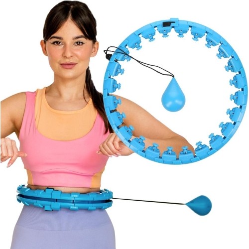 Niebieskie hula-hop FH01 z obciążnikami