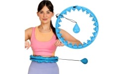 Niebieskie hula-hop FH01 z obciążnikami