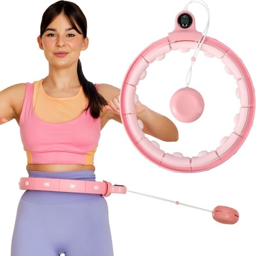 FH02 RÓŻOWE HULA HOP Z OBCIĄŻNIKIEM + LICZNIK