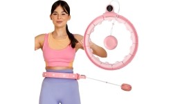 FH02 RÓŻOWE HULA HOP Z OBCIĄŻNIKIEM + LICZNIK